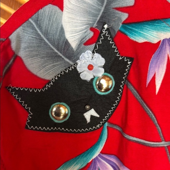 Vibrant Red Floral Jumpsuit - Picture 3 of 5